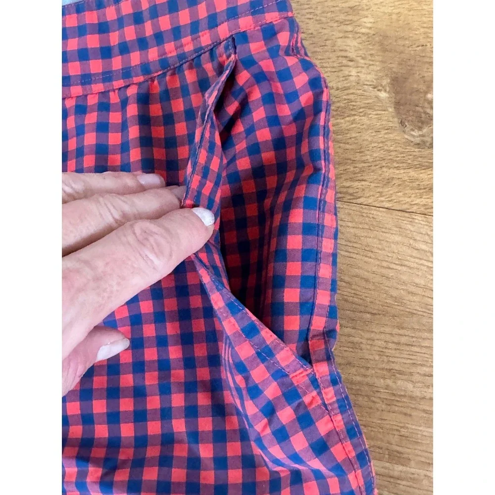 Bonobos Mens Gingham Swim Trunks Red Blue Plaid Board Shorts 7 Inch Inseam 32W